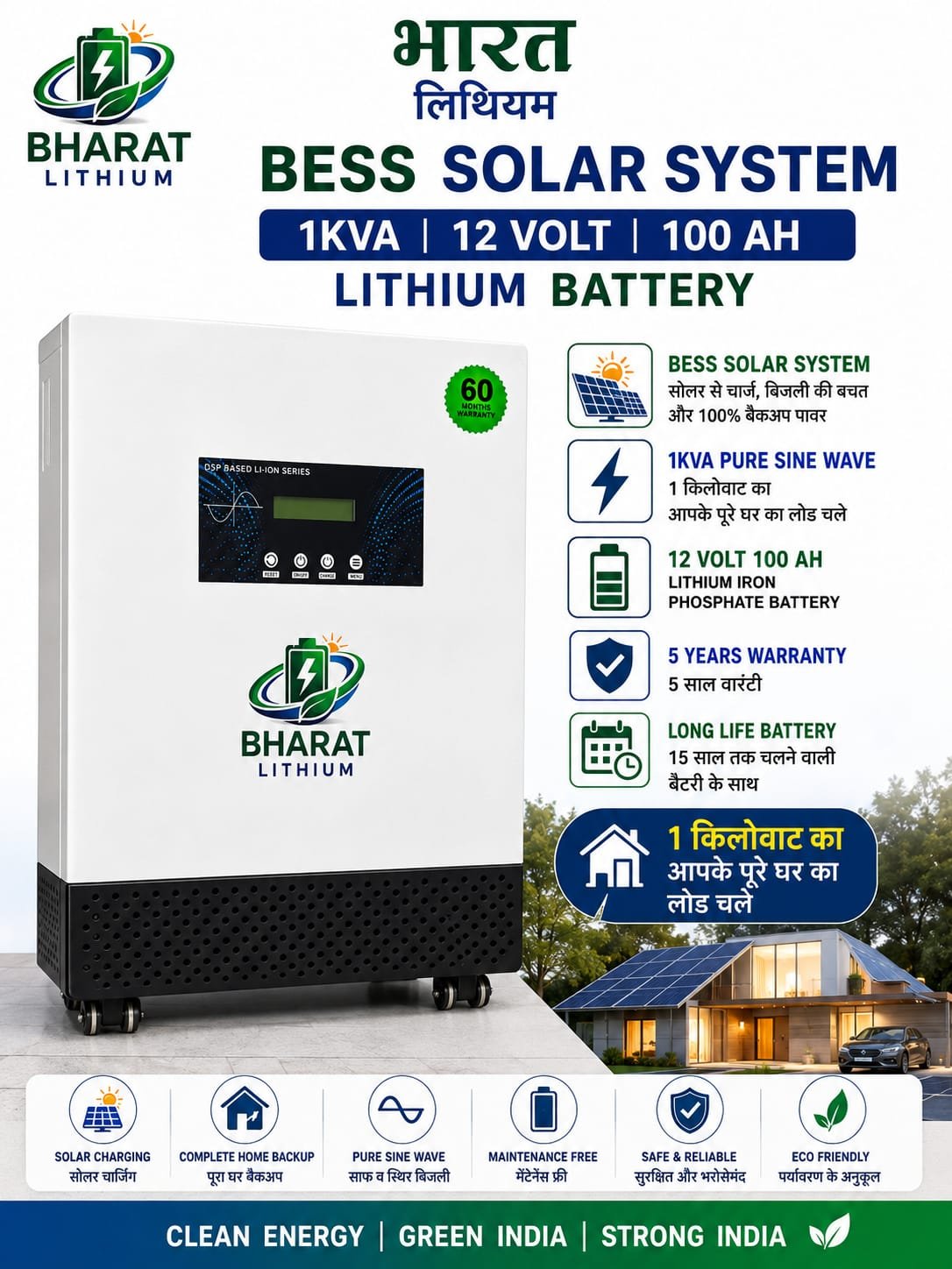 BESS Solar (Battery Energy Storage System) 1100VA LITHIUM 12.8V Battery